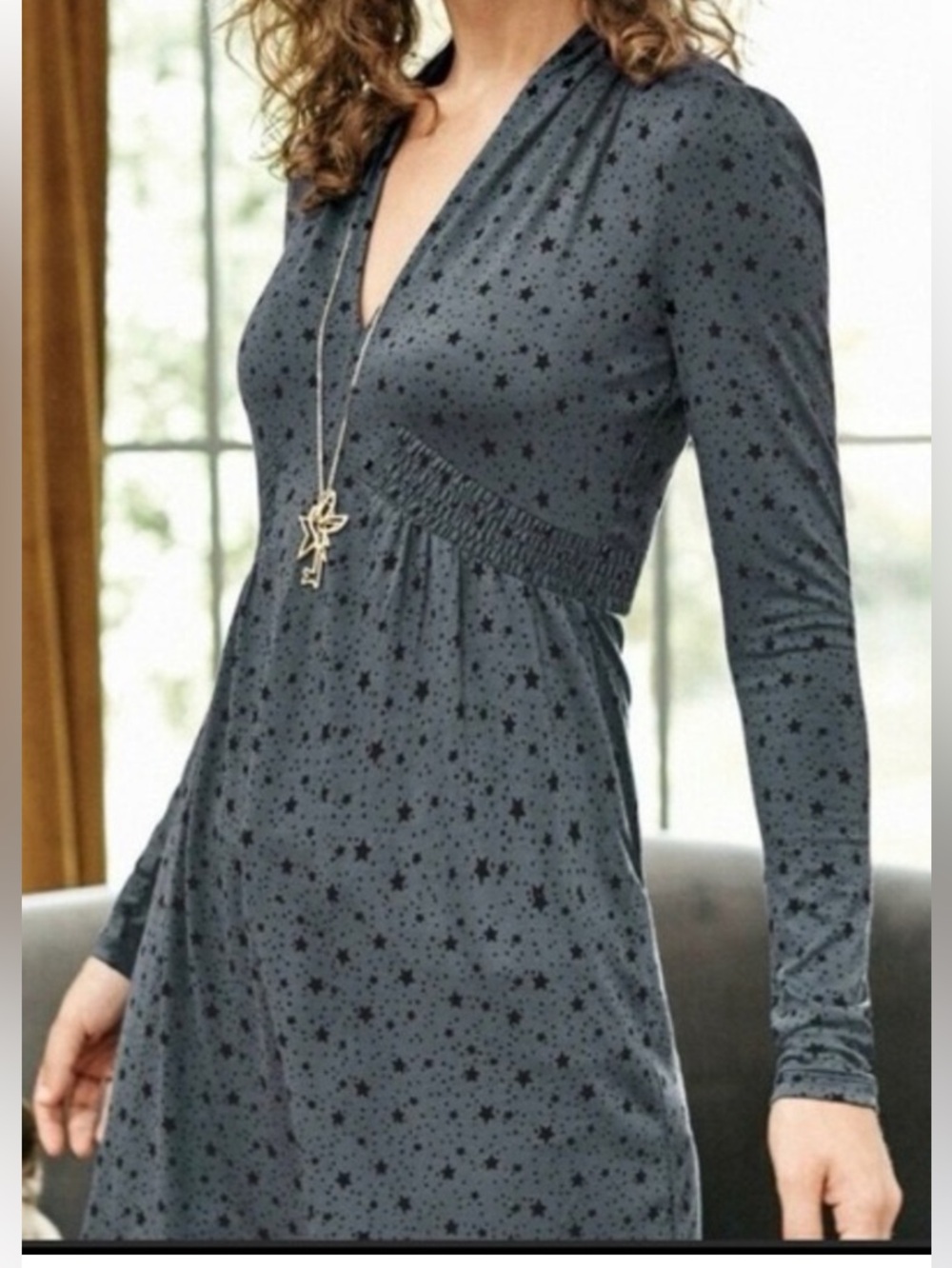 Boden Betty Starry Night Jersey Tunic Long Sleeve Dress Size 16L